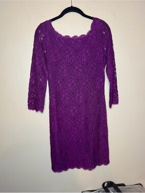 100% AUTH Diane Von Furstenberg Zarita Lace Dress Sz 6 $348